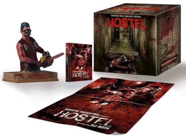 Die "Limited Bust Special Edition" von Hostel kostet 99,99 € und enthält den Film auf Blu-ray und DVD, sowie ein Poster und eine Büste